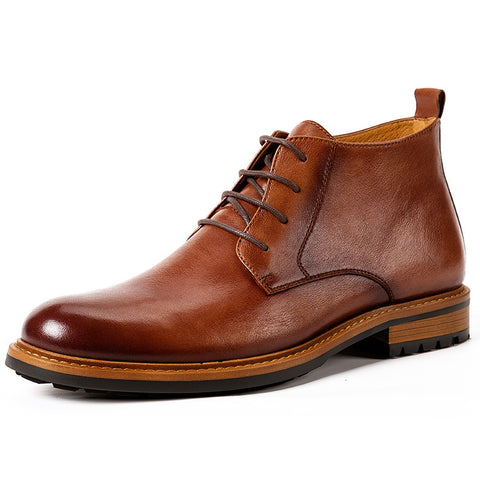 Men's High-top Short Boots Men's Shoes Round Toe Martin