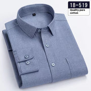 Men's Long Sleeve Solid Color Pocket Light Business Shirt