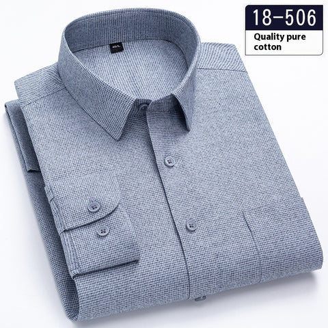 Men's Long Sleeve Solid Color Pocket Light Business Shirt