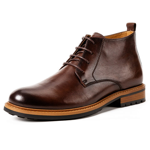 Men's High-top Short Boots Men's Shoes Round Toe Martin