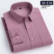 Men's Long Sleeve Solid Color Pocket Light Business Shirt