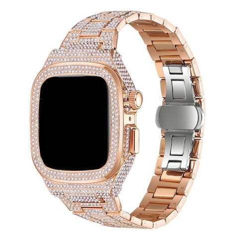 Smart Watch Inlaid Full Diamond Metal Strap