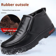 Men's Warm With Velvet Genuine Leather Soft Bottom Leather Shoes