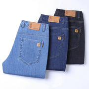 Thin Summer Cotton Elastic Ice Silk Quality Mid-high Waist Jeans