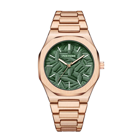 Niche High Sense Waterproof New Palm Leaf Embossed Dial Watch For Men