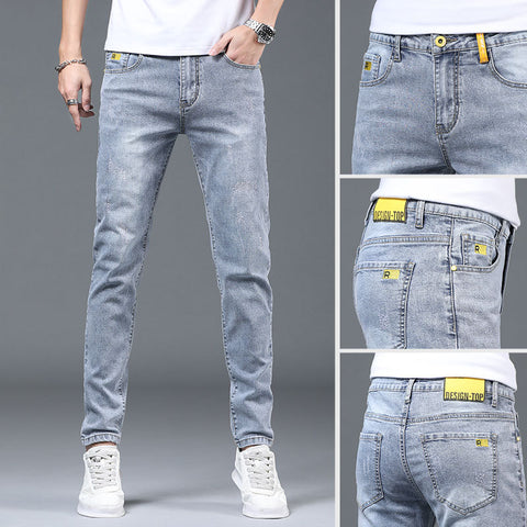 Light Gray Straight Slim Jeans