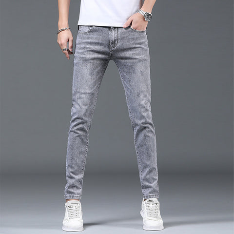 Light Gray Straight Slim Jeans