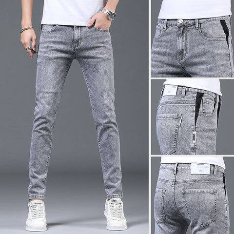 Light Gray Straight Slim Jeans