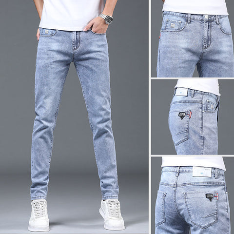 Light Gray Straight Slim Jeans