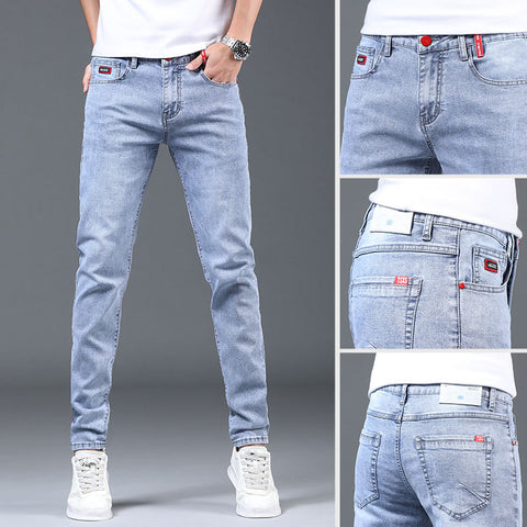 Light Gray Straight Slim Jeans