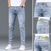 Light Gray Straight Slim Jeans