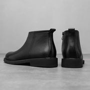 Men's Leather Shoes Solid Color Chelsea Boots