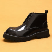 Martin Boots Leather Zipper Patent Leather Glossy British Platform Ankle Boots